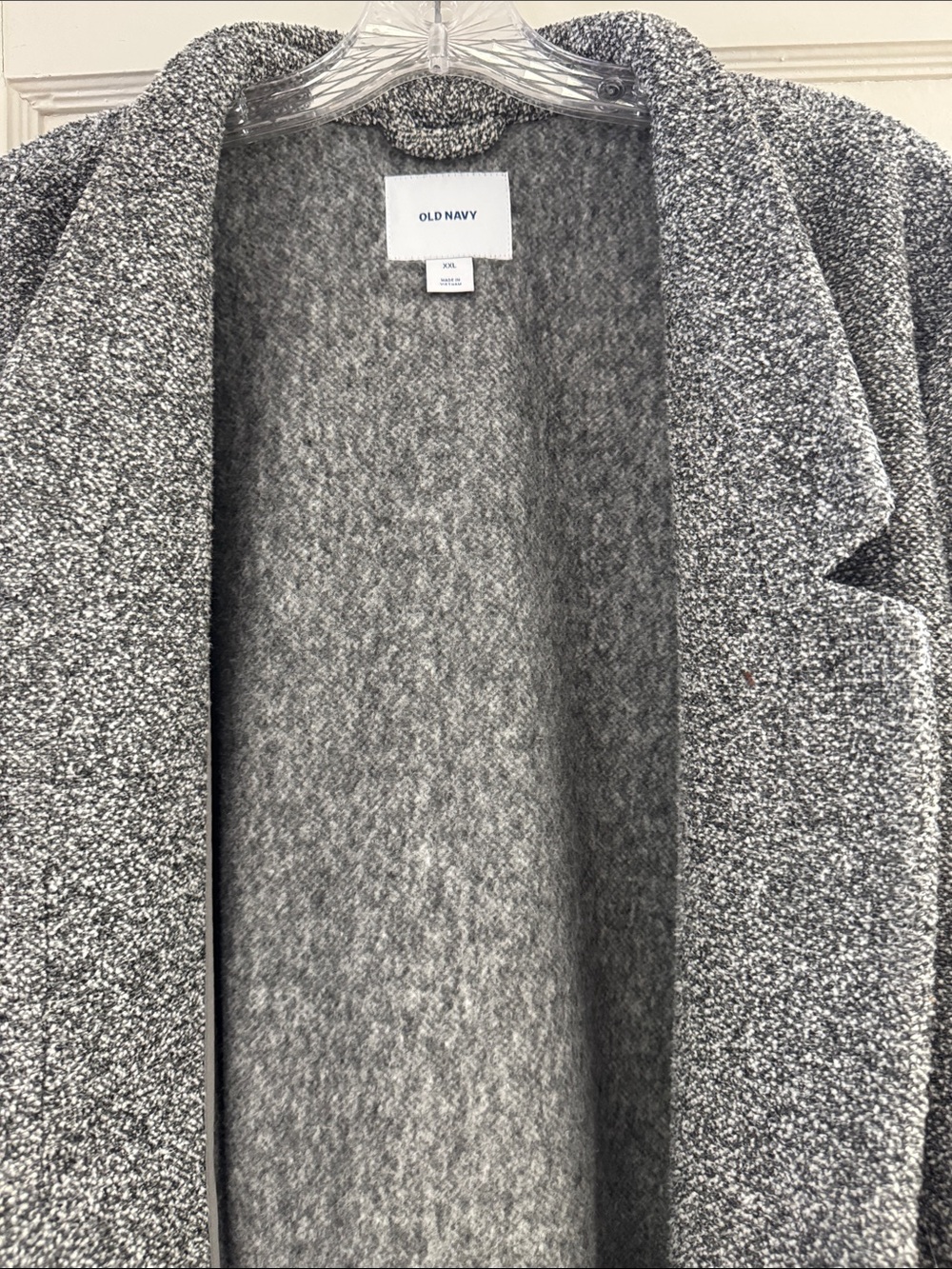 Old Navy Textured Boucle Gray Oversized Pea Coat Sz XXL - Picture 10 of 12
